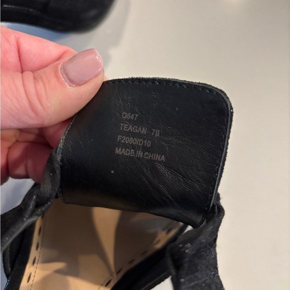 COACH•black suede leather platform heeled sandals 7 EUC - Picture 8 of 8